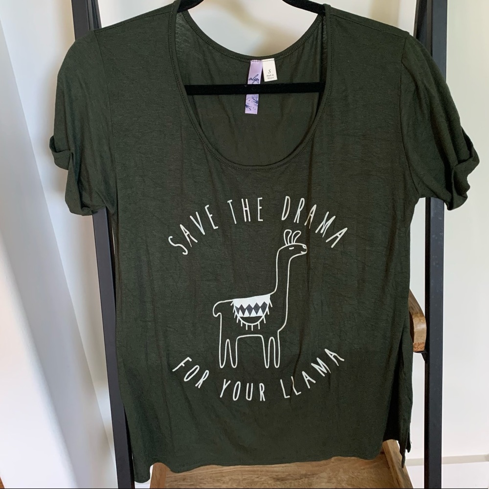 Save the Drama for Your Llama Scoop Neck Tee